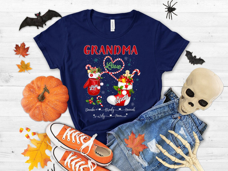 Personalized Grandma Love Live Spoil Shirt From Granddaughter Grandson Funny Tee With Red Plaid Socks T-shirt Ideas