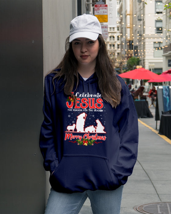 Classic Hoodie & Long Sleeve Tee For Christian Celebrate Jesus The Reason For The Season Merry Christmas
