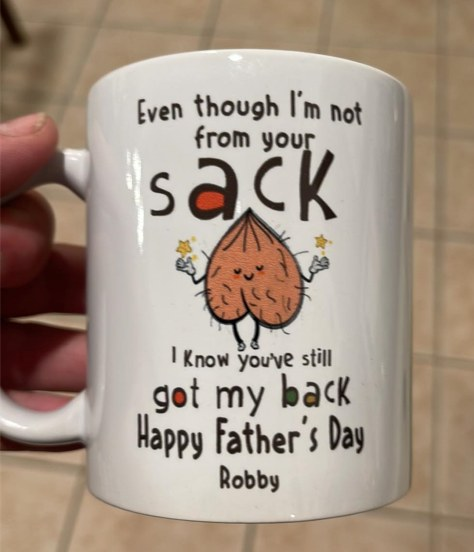 Personalized Ceramic Mug For Bonus Dad Happy Father's Day Funny Sack Printed Custom Name 11 15oz White Coffee Cup
