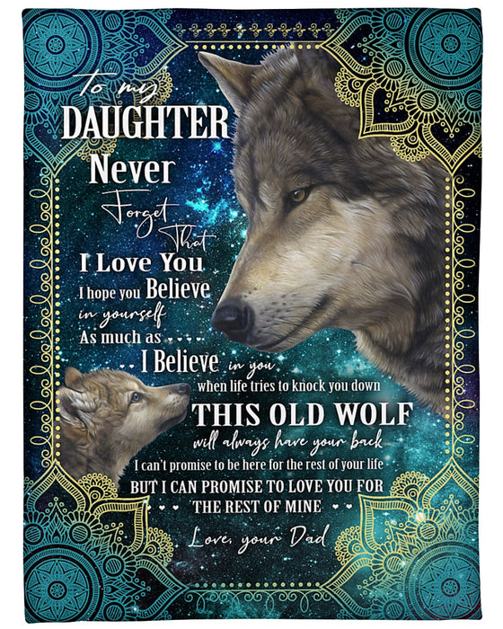 Personalized To My Daughter Blanket From Mom Dad Wolf Believe In Yourself Mandala Design  Custom Name Gifts For Birthday