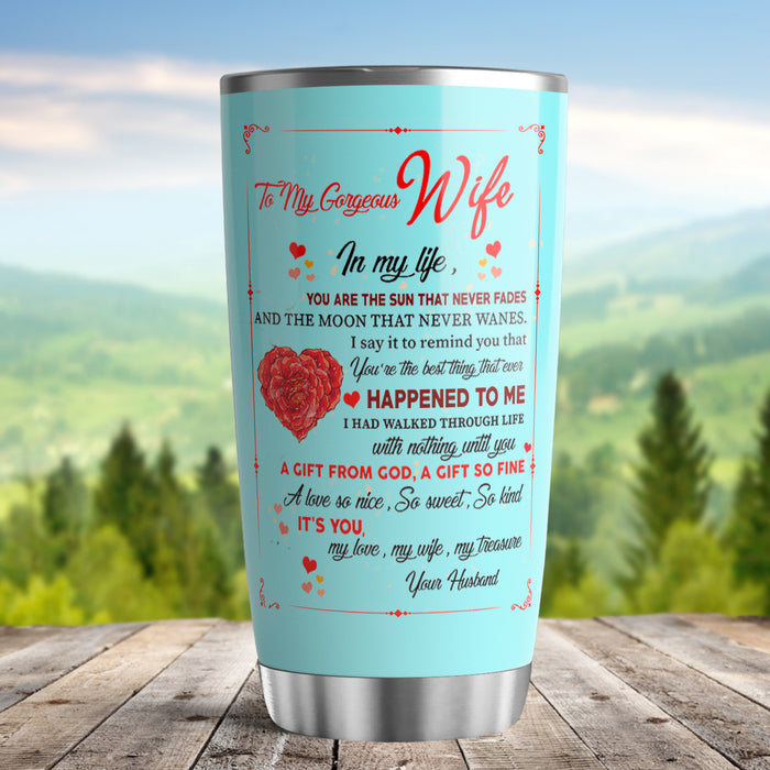 Personalized To My Wife Tumbler From Husband A Gift From God A Gift So Fine Custom Name Travel Cup Gifts For Christmas