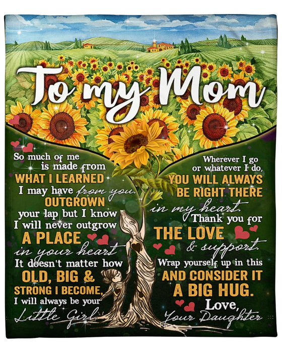 Personalized Sunflower Tree Woman Premium Blanket To My Mom From Daughter Thank You For The Love And Support Custom Name