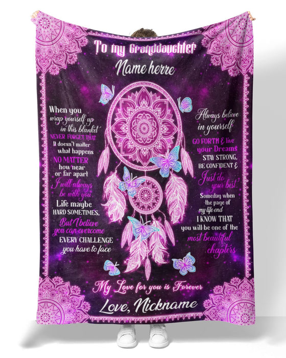 Personalized To My Granddaughter Blanket From Grandparent When You Wrap Yourself Up In This Dreamcatcher Printed