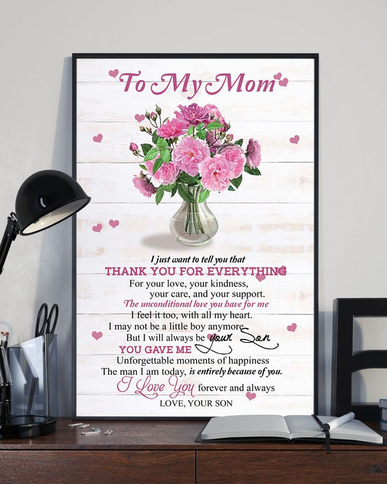 Personalized Canvas Wall Art For Mom From Kids Thanks For Your Love Kindness Care Custom Name Poster Prints Home Decor