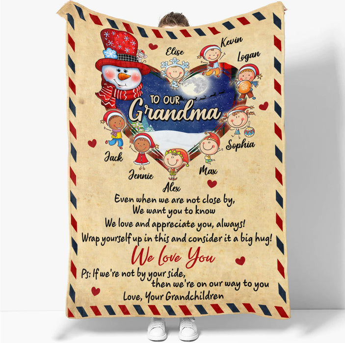 Personalized To My Grandma Blanket From Grankids We Love And Appreciation You Always Custom Name Gifts For Christmas