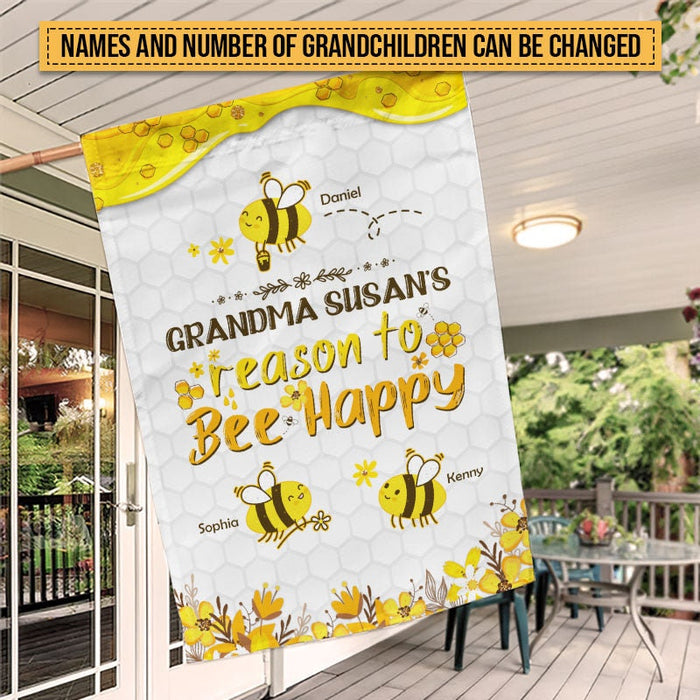 Personalized Garden Flag For Nana Grandma's Garden Reasons To Bee Happy Custom Grandkids Name Welcome Flag Gifts