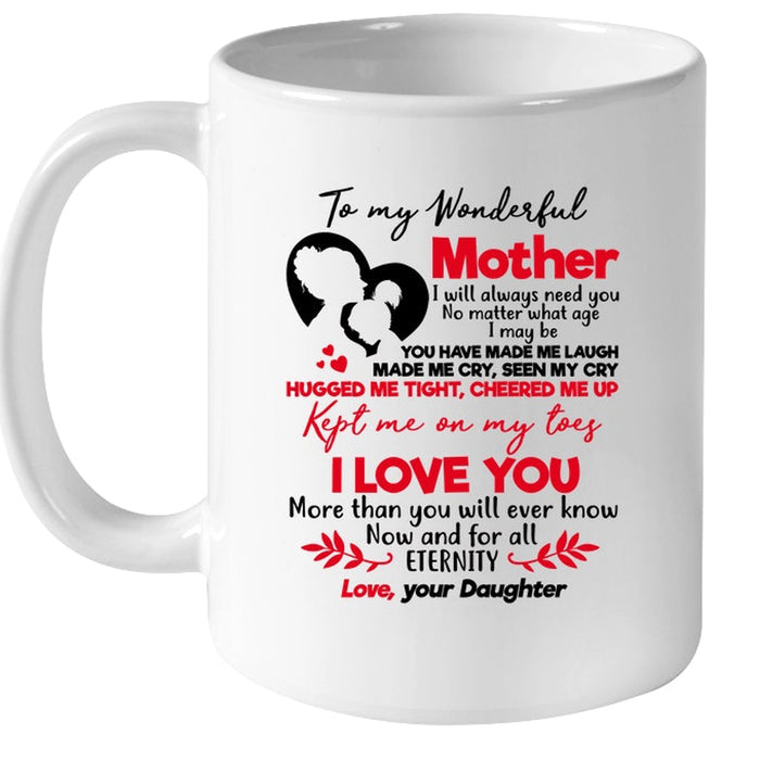 Personalized To Mom Coffee Mug Gifts Mom from Daughter Print Daughter And Mom With Sweet Quotes For Mom Gifts for Mom from Daughter Customized Mug Gifts For Mothers Day 11Oz 15Oz Ceramic Coffee Mug