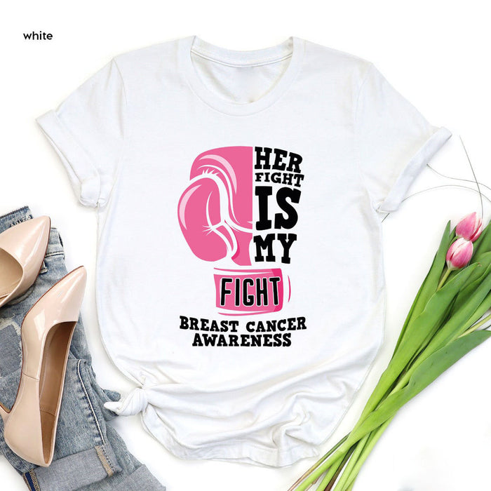 Cancer Support Awareness Shirt For Women Girl Her Fight Is Fight Shirts Breast Cancer Motivational Tee Shirt