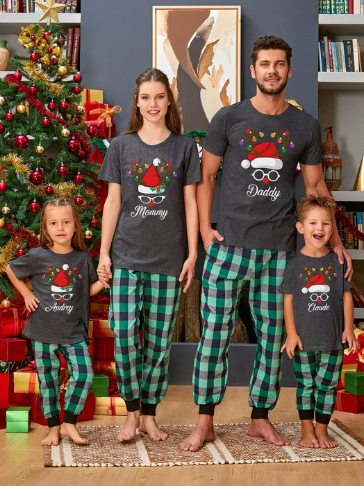Personalized Matching Shirt For Family Reindeer With Glasses Printed Family Christmas Shirt Custom Name Or Title