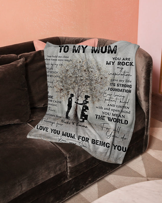 Personalized Blanket To My Mom From Son From The Bottom Of My Heart Meaningful Message Design Custom Name