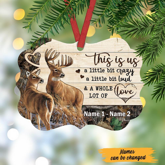 Personalized Ornament Gifts For Couples Hunting Deer A Little Bit Crazy Loud Custom Name Tree Hanging On Anniversary