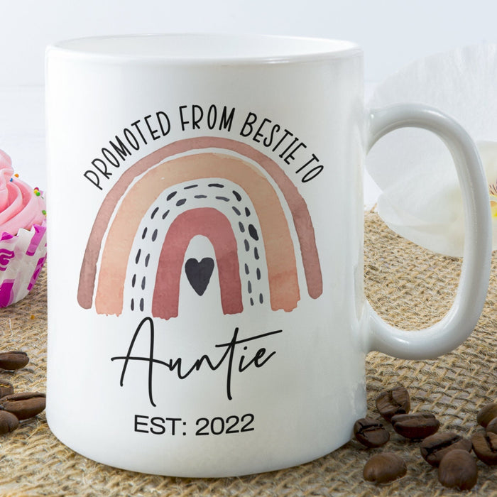 Personalized Coffee Mug For Aunt From Niece Nephew Promoting From Bestie Rainbow Custom Name Gifts For Christmas
