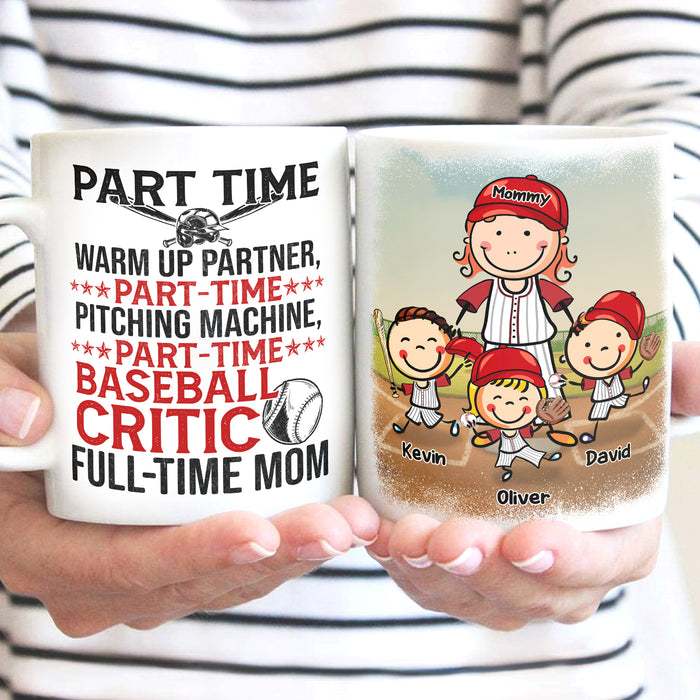 Personalized Ceramic Coffee Mug For Baseball Lovers To Mom Baseball Critic Cute Kid Print Custom Name 11 15oz Cup
