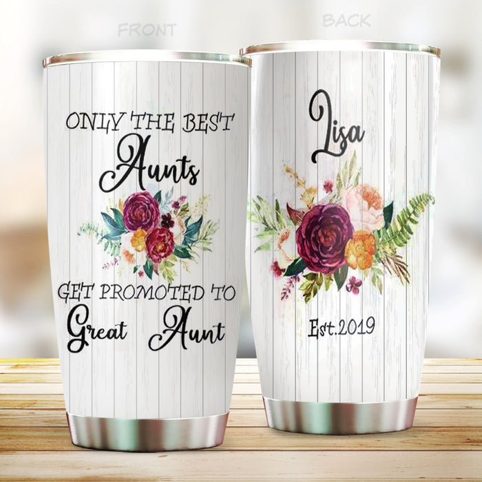 Personalized Tumbler Gifts For Aunt From Niece Nephew Wooden Only This Get Promoting To Flowers Custom Name Travel Cup