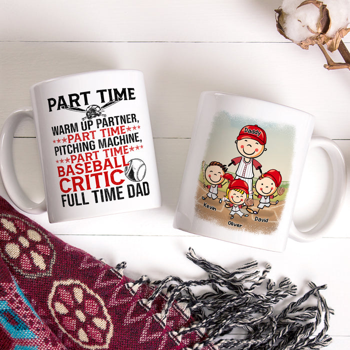 Personalized Ceramic Coffee Mug For Baseball Lovers To Dad Pitching Machine Kids Print Custom Name 11 15oz Cup