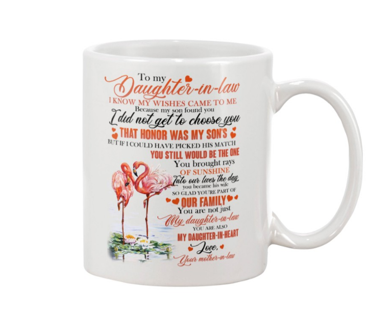 Personalized Coffee Mug Gifts For Daughter In Law I Know My Wishes Came To Me Flamingo Custom Name Cup For Birthday