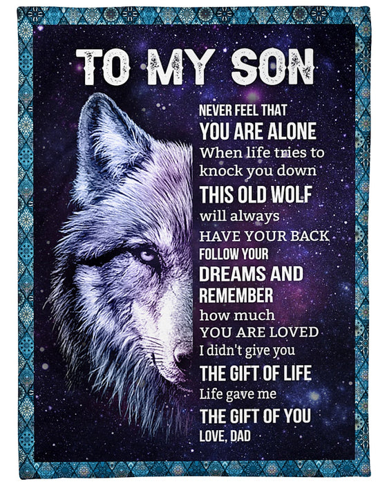 Personalized To My Son Blanket Gifts From Mom Dad Wolf Face Never Feel That You Are Alone Custom Name For Birthday