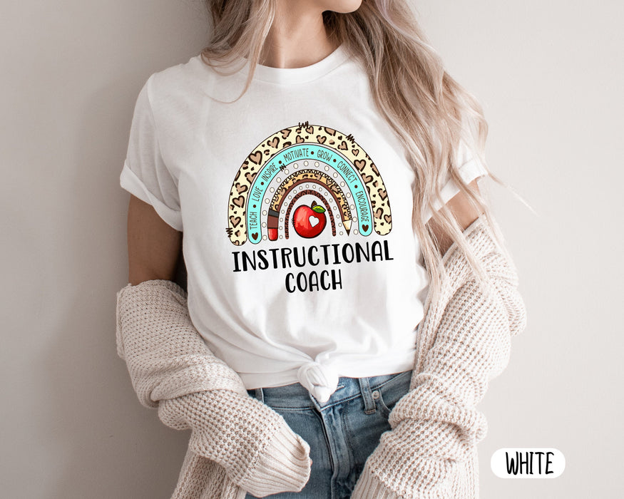 Classic T-Shirt For Educational Assistant Instructional Coach Teach Love Rainbow Funny Shirt Gifts For Back To School