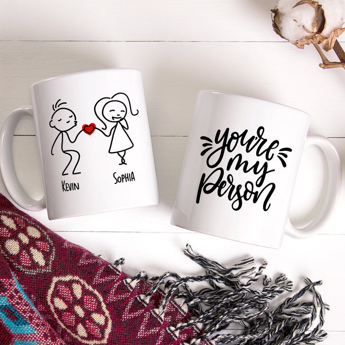 Personalized Romantic Mug For Couple You Are My Person Funny Couple Print Custom Name 11 15oz Ceramic Coffee Cup