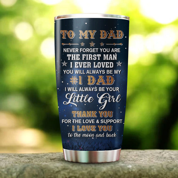 Personalized To My Dad Tumbler From Children Hugging Daddy Thank You For The Love Custom Name 20oz Travel Cup Gifts
