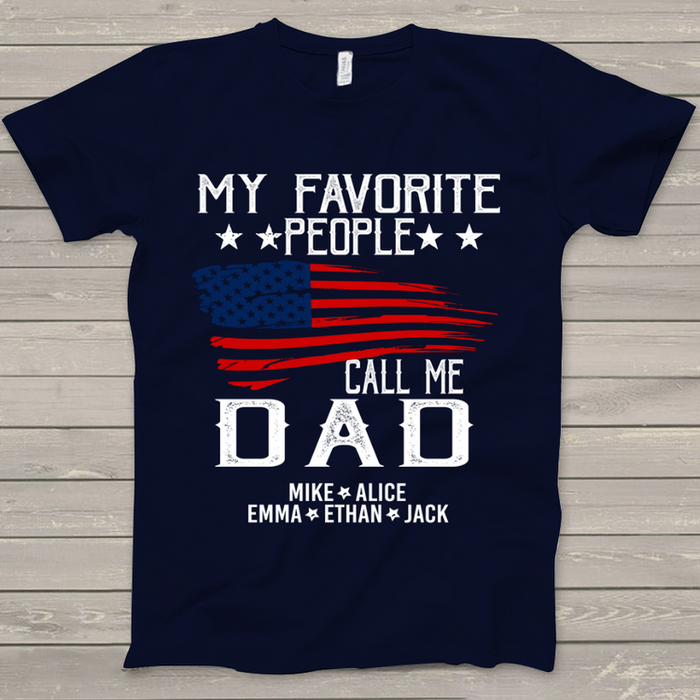 Personalized American Dad Shirt 4th Of July Funny Glitter Freedom USA Tee for Mens Father