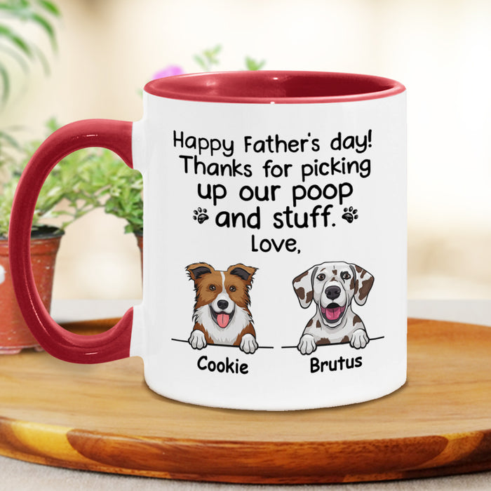 Personalized Accent Mug For Dog Dad Happy Father's Day Cute Dog Print Custom Dog's Name And Photo 11 15oz Cup