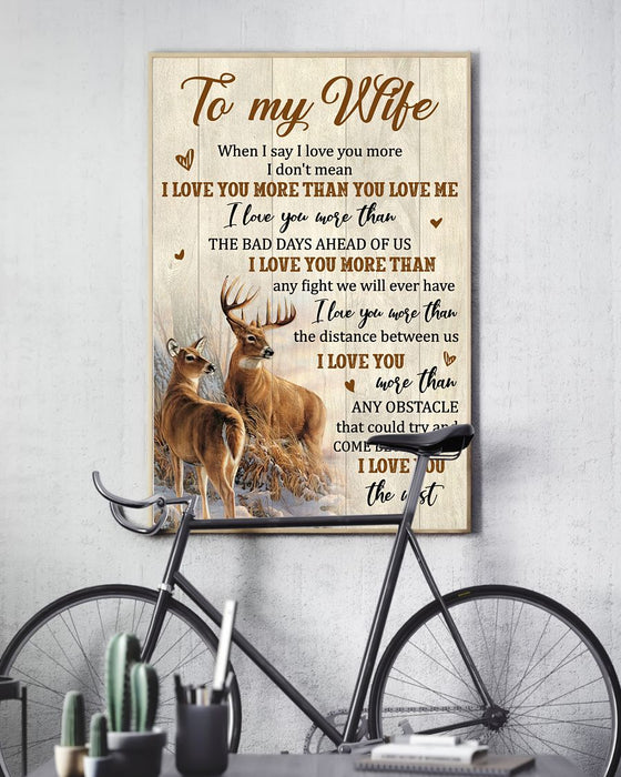 Personalized To My Wife Canvas Wall Art From Husband Hunting Deer The Bad Day Ahead Us Custom Name Poster Prints Gifts