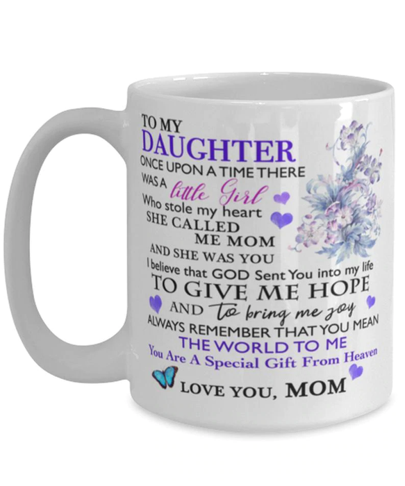 Personalized To My Daughter Coffee Mug God Sent You To My Life Florals Custom Name White Cup Gifts For Birthday