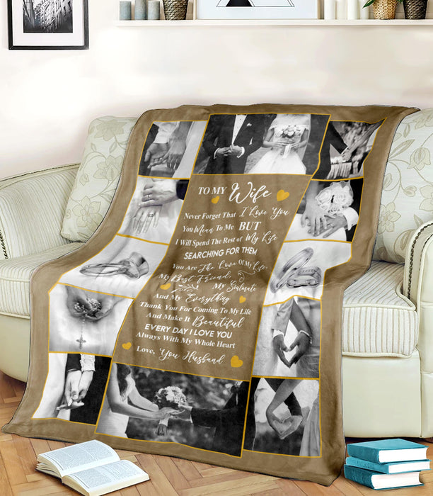 Personalized To My Wife Blanket From Husband Beautiful Picture Printed Rustic Design Never Forget That I Love You