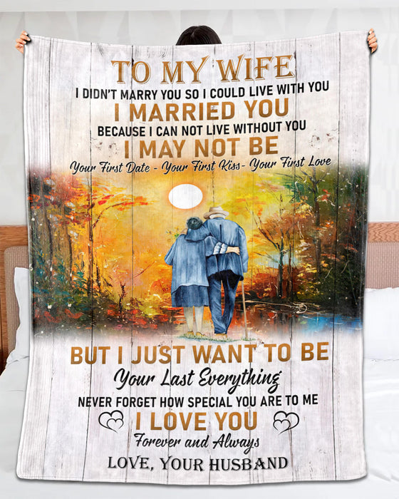 Personalized To My Wife Blanket From Husband Never Forget How Special You Are To Me Romantic Walking Old Couple Printed