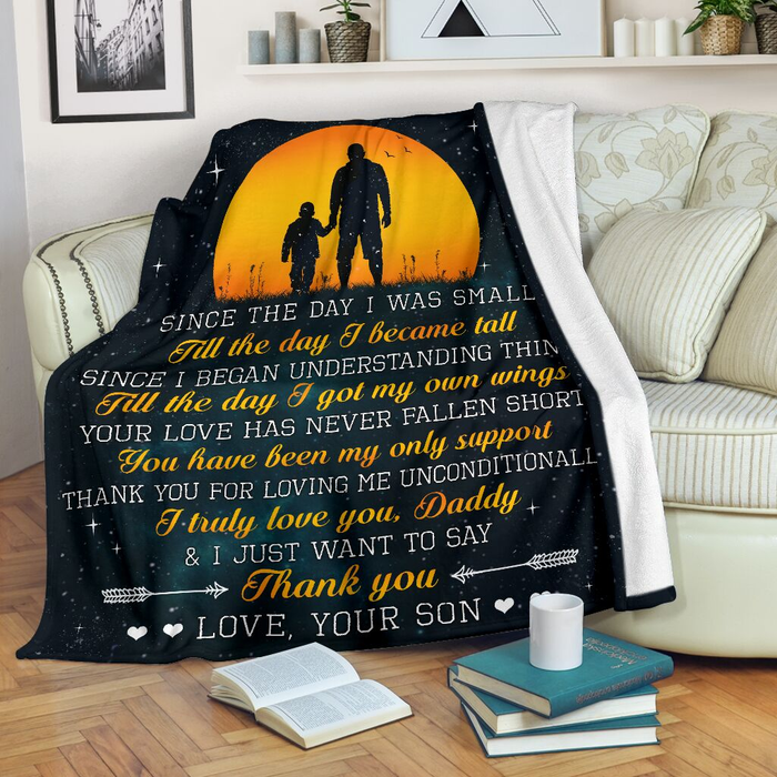 Personalized Blanket To My Dad From Daughter Daddy & Kid Print Galaxy Background Father's Day Blanket Custom Name