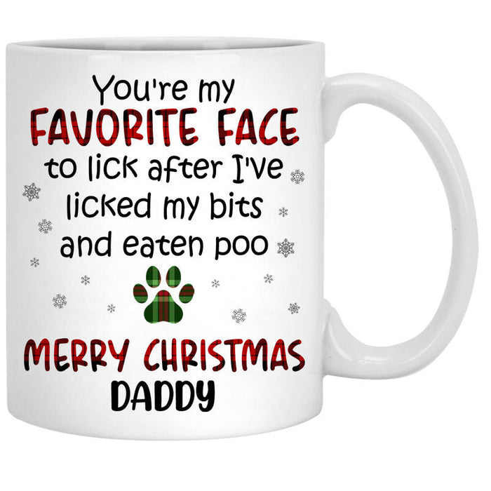 Personalized Coffee Mug Gifts For Dog Owner You're My Favorite Face To Lick Custom Name White Cup For Christmas