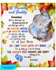 Personalized Blanket for New Mom and Dad With Design Elephant Hugging Baby First Autumn The World's Best Mommy and Daddy