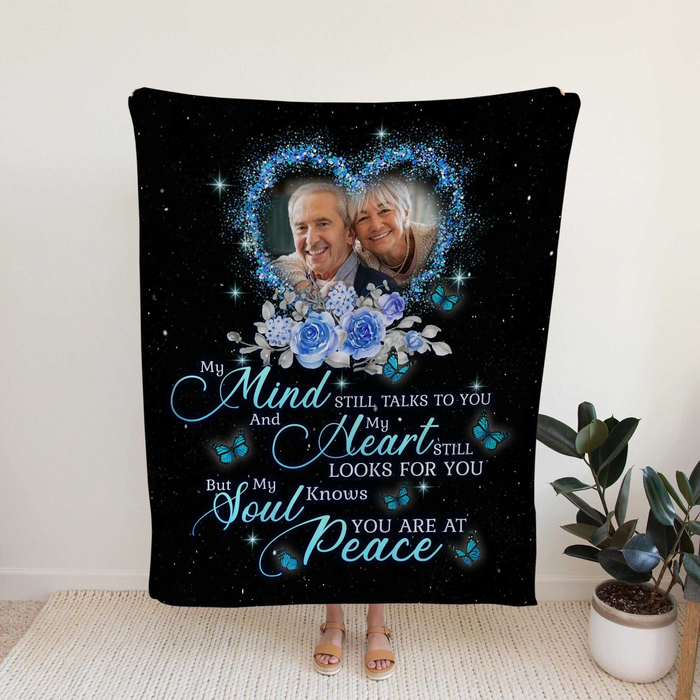 Personalized Memorial Blanket For Loss Of Loved Ones My Mind Still Talk To You Butterflies Custom Photo Sympathy Gifts