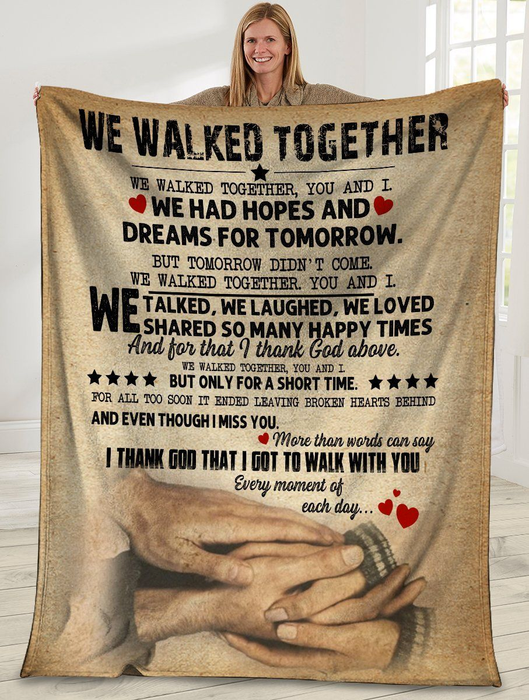 Vintage Blanekt For Husband Wife We Walked Together Print Hand In Hand Couple Romantic Blanket For Valentines