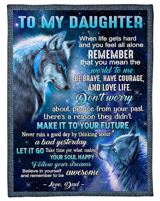 Beautiful Gifts For Daughter Remember That You Mean The World To Me Fleece Blanket Blanket,  For Daughter Blanket Gifts For Daughter From Dad Fleece, Sherpa Blanket