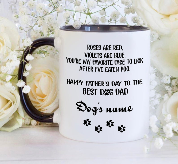 Personalized Dog's Name Accent Mug Happy Fathers Day To The Best Dog Dad 11oz