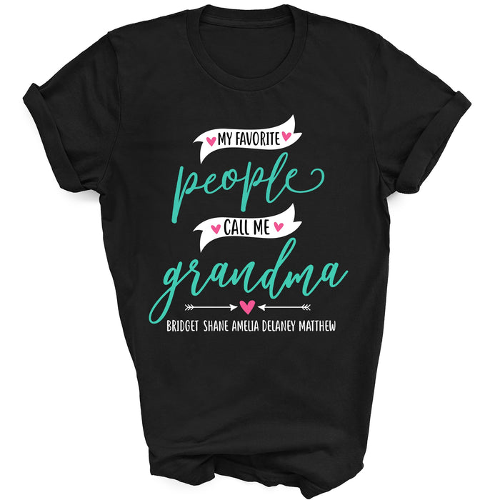 Personalized Tee Shirt For Grandma My Favorite People Call Me Gramma Shirt Custom Grandkids Name