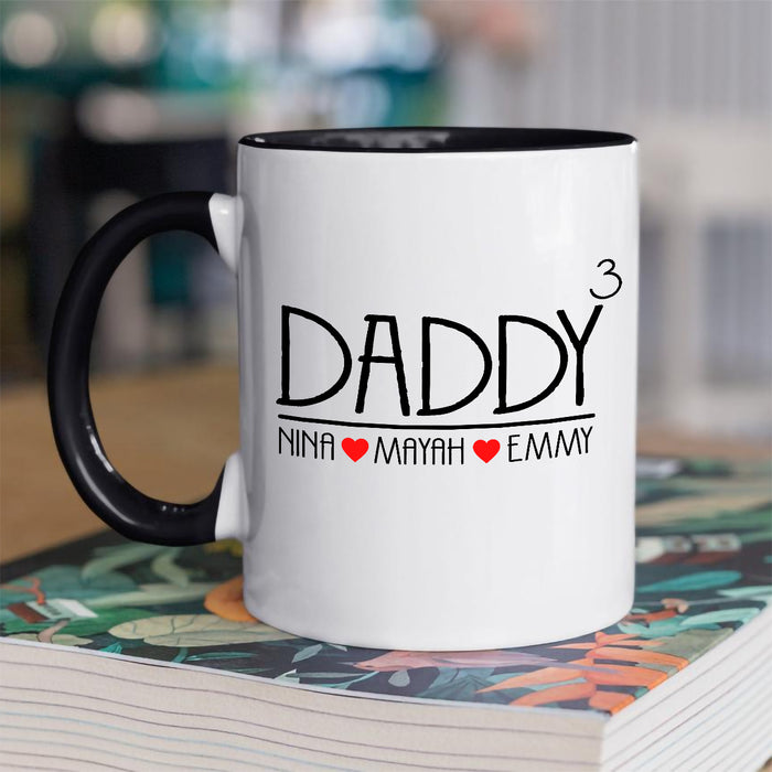 Personalized Accent Mug Dad With Multi Kids Names Gifts for Father's Day Funny New Daddy