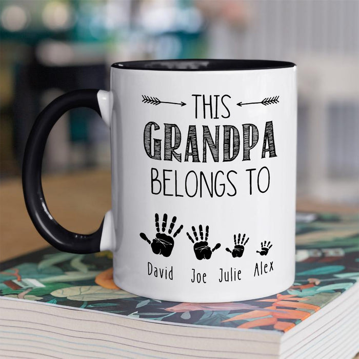 Personalized Accent Mug Gifts For Father's Day This Grandpa Belongs To