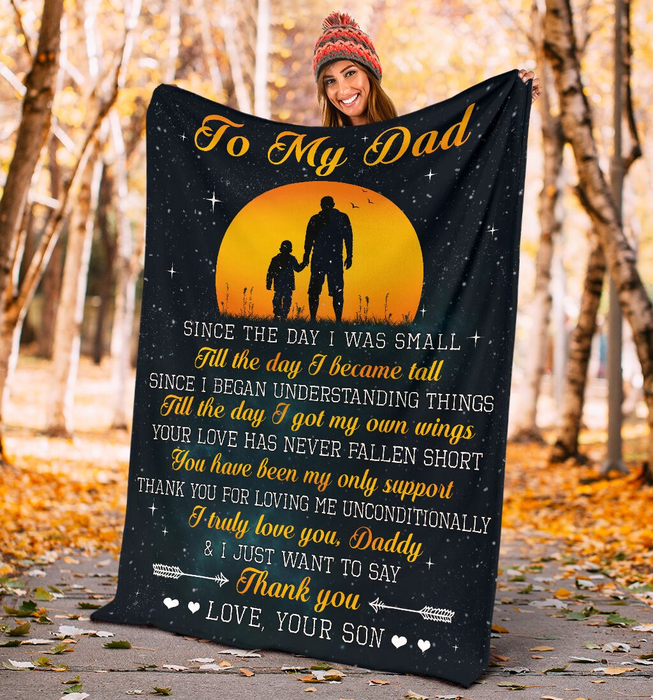 Personalized Blanket To My Dad From Daughter Daddy & Kid Print Galaxy Background Father's Day Blanket Custom Name