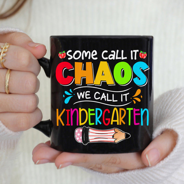 Personalized Back To School Mug Some Call It Chaos Colorful Design Custom Grade Level 11 15oz Ceramic Coffee Cup