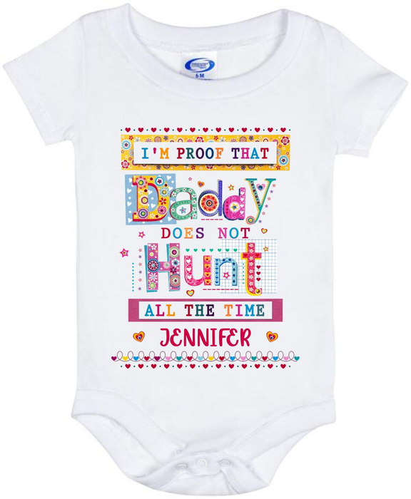 Personalized Baby Onesie For Hunting Lovers Daddy Doesn't Hunt All The Time Funny Colorful Design Custom Name