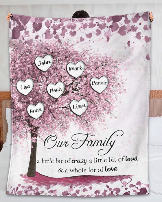 Personalized To My Grandma Blanket From Grandkids Pink Tree Heart A Little Bit Of Crazy Custom Name Gifts For Christmas
