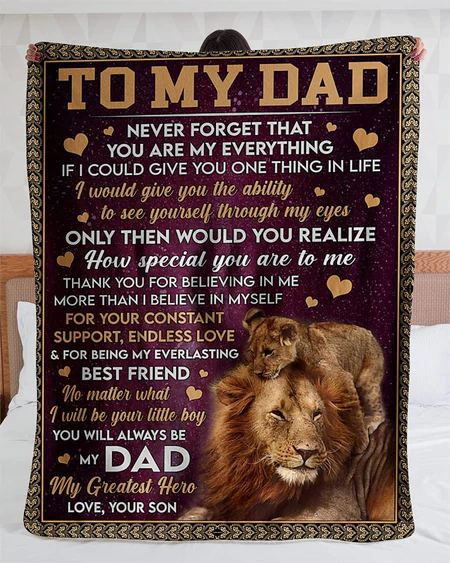 Personalized To My Dad Blanket From Son Daughter Lion How Special You Are To Me Custom Name Gifts For Christmas
