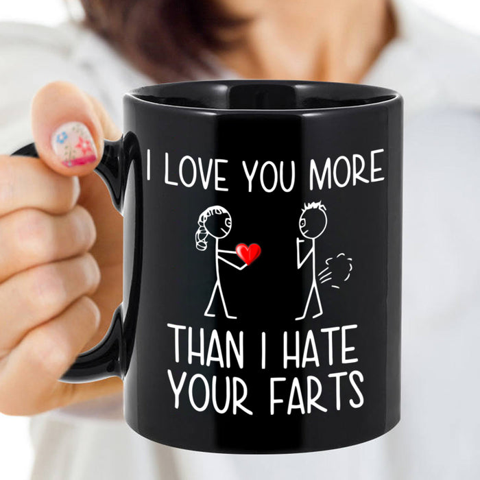 Novelty Romantic Mug For Couple Love You More Than Funny Couple Print Custom Name 11 15oz Ceramic Coffee Cup