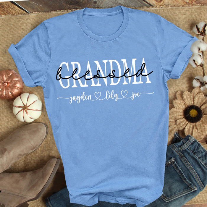 Personalized Shirt For Mimi Blessed Grandma With Grandkid Name Classic Cute Shirts