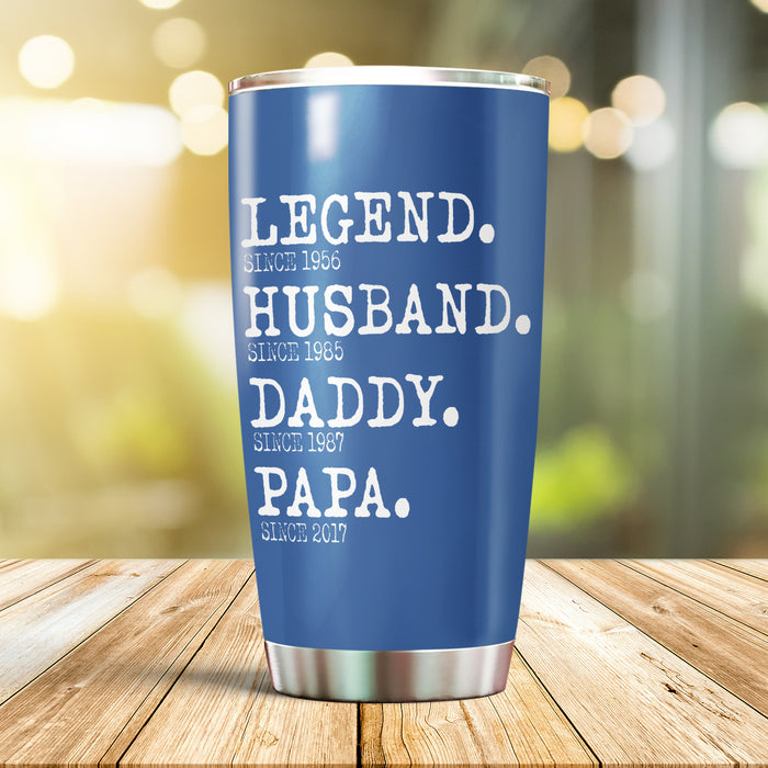 Personalized Tumbler For Grandpa From Grandkids Legend Husband Daddy Papa Since Year Custom Name Travel Cup Xmas Gifts