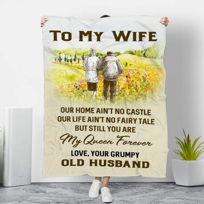 Personalized Growing Old Together Blanket To My Wife You Are My Queen Forever Custom Name Blanket For Valentines