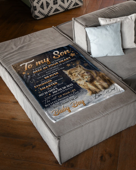 Personalized To My Son Blanket From Mom Dad Custom Name Lion You're Capable Of Achieving Gifts For Birthday Christmas